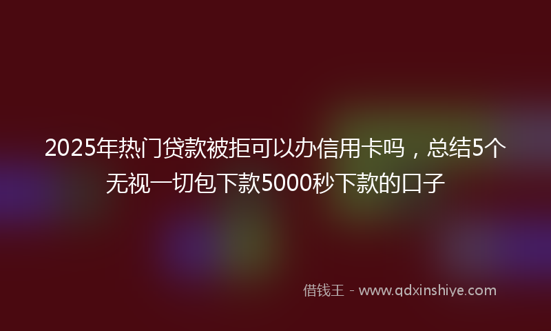 2025年热门贷款被拒可以办信用卡吗，总结5个无视一切包下款5000秒下款的口子