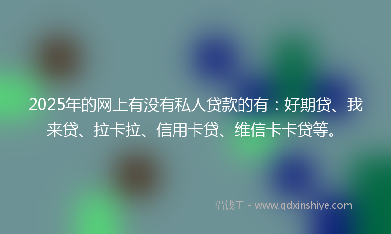 2025年的网上有没有私人贷款的有：好期贷、我来贷、拉卡拉、信用卡贷、维信卡卡贷等。