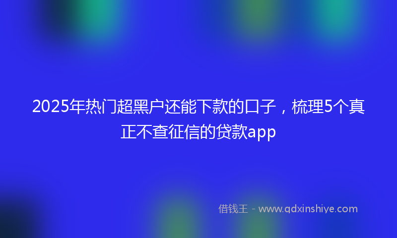 2025年热门超黑户还能下款的口子，梳理5个真正不查征信的贷款app