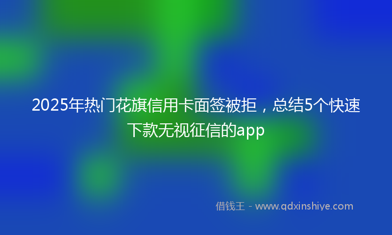 2025年热门花旗信用卡面签被拒，总结5个快速下款无视征信的app