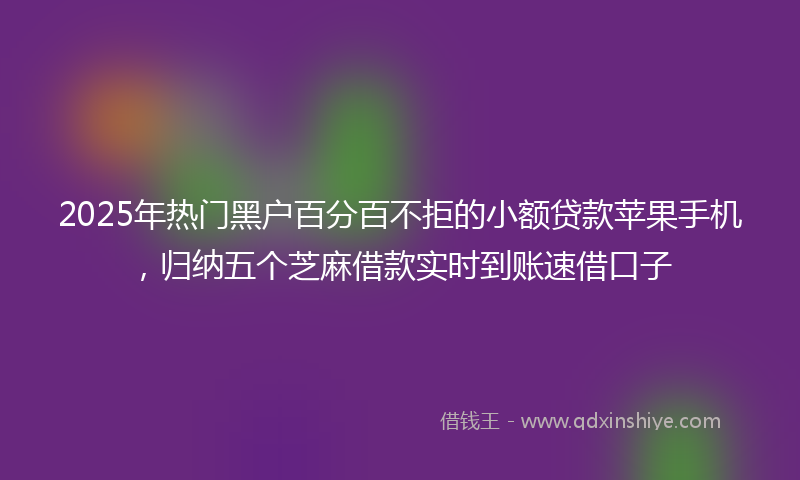 2025年热门黑户百分百不拒的小额贷款苹果手机，归纳五个芝麻借款实时到账速借口子