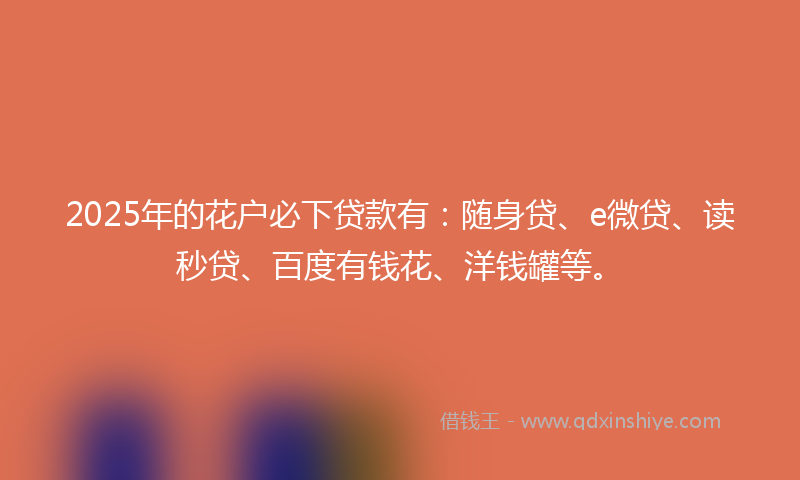 2025年的花户必下贷款有：随身贷、e微贷、读秒贷、百度有钱花、洋钱罐等。
