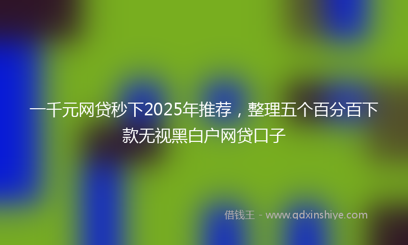 一千元网贷秒下2025年推荐，整理五个百分百下款无视黑白户网贷口子