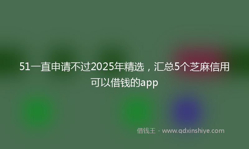51一直申请不过2025年精选，汇总5个芝麻信用可以借钱的app