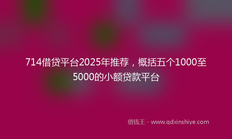 714借贷平台2025年推荐，概括五个1000至5000的小额贷款平台