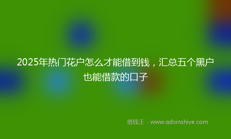 2025年热门花户怎么才能借到钱，汇总五个黑户也能借款的口子