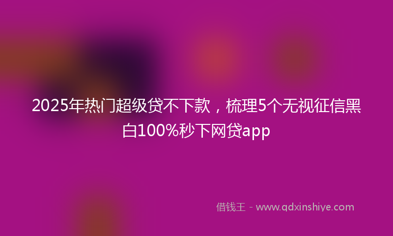 2025年热门超级贷不下款，梳理5个无视征信黑白100%秒下网贷app