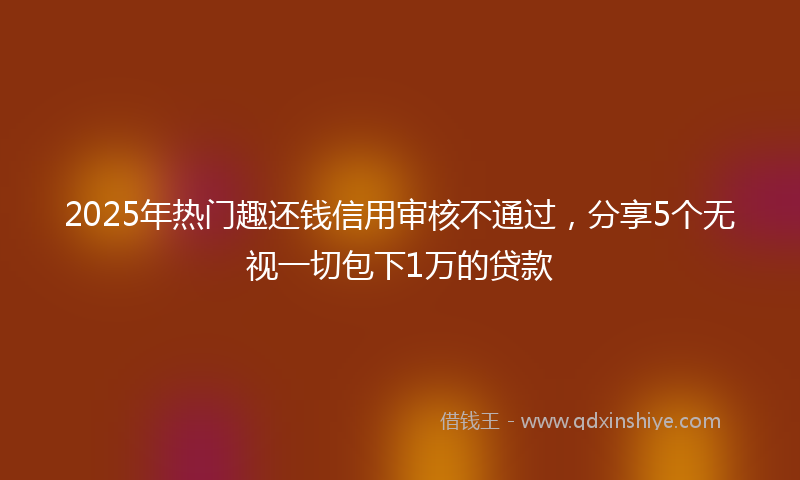2025年热门趣还钱信用审核不通过，分享5个无视一切包下1万的贷款