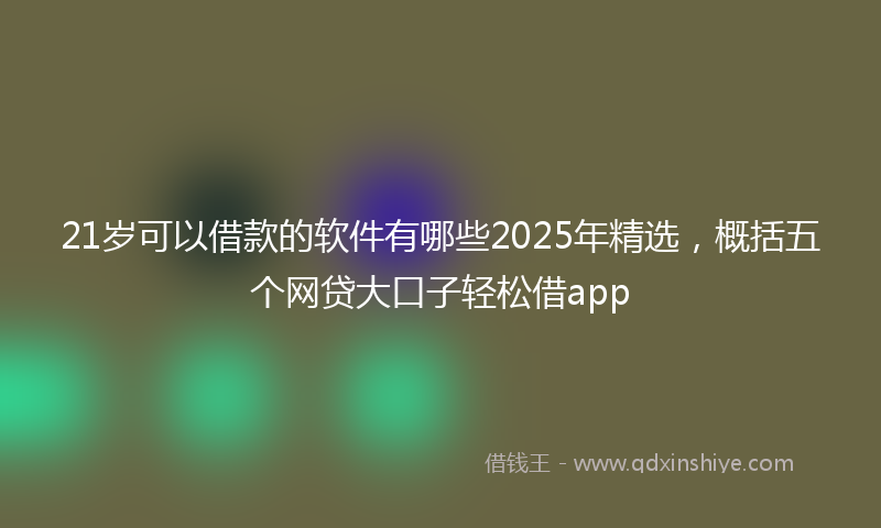 21岁可以借款的软件有哪些2025年精选，概括五个网贷大口子轻松借app