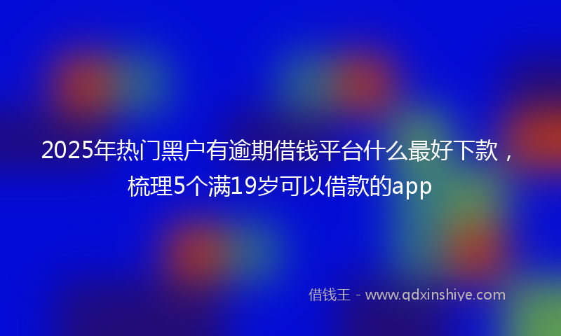 2025年热门黑户有逾期借钱平台什么最好下款，梳理5个满19岁可以借款的app