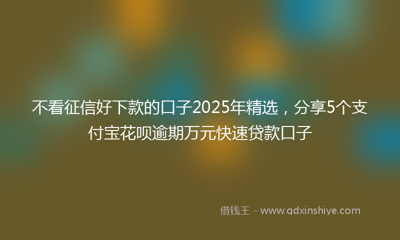 不看征信好下款的口子2025年精选，分享5个支付宝花呗逾期万元快速贷款口子