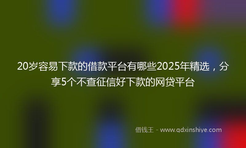 20岁容易下款的借款平台有哪些2025年精选，分享5个不查征信好下款的网贷平台