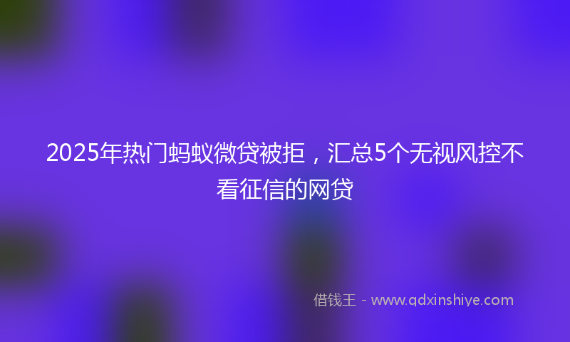 2025年热门蚂蚁微贷被拒，汇总5个无视风控不看征信的网贷