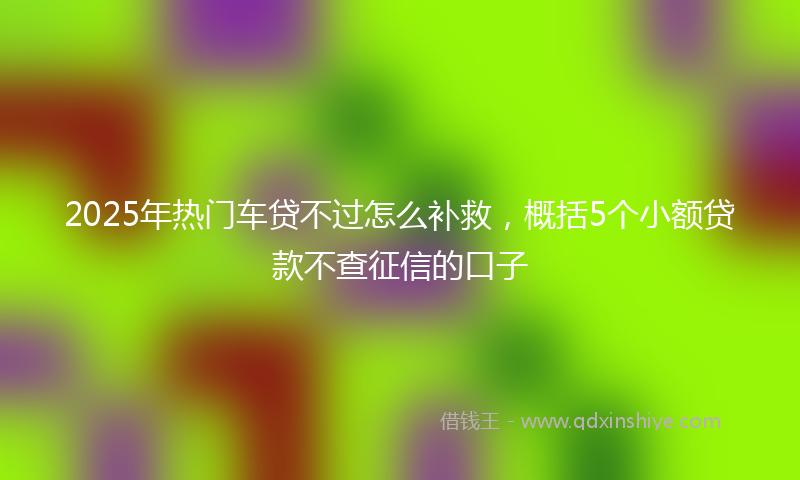 2025年热门车贷不过怎么补救，概括5个小额贷款不查征信的口子