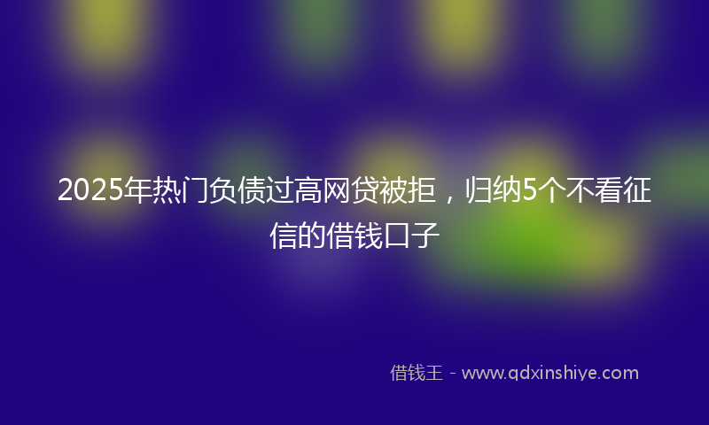 2025年热门负债过高网贷被拒，归纳5个不看征信的借钱口子