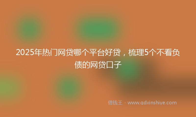 2025年热门网贷哪个平台好贷，梳理5个不看负债的网贷口子