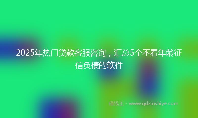 2025年热门贷款客服咨询，汇总5个不看年龄征信负债的软件