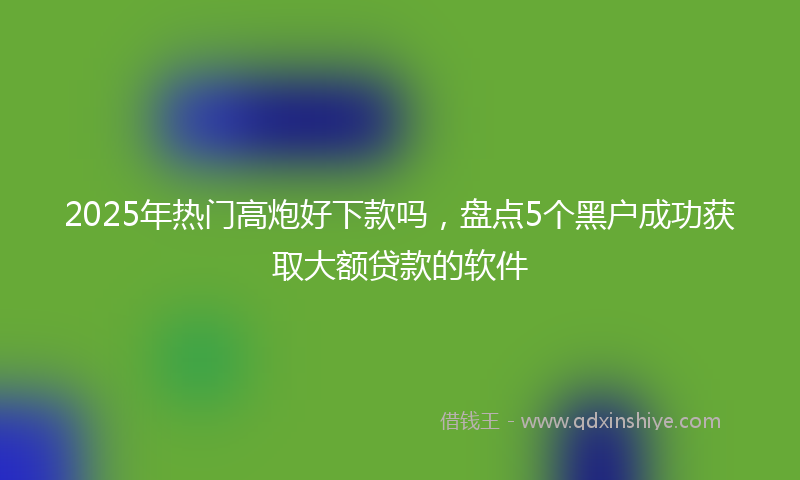 2025年热门高炮好下款吗，盘点5个黑户成功获取大额贷款的软件