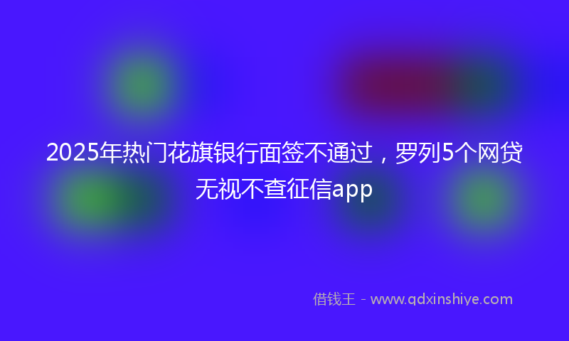 2025年热门花旗银行面签不通过，罗列5个网贷无视不查征信app