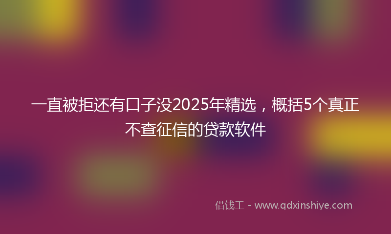 一直被拒还有口子没2025年精选，概括5个真正不查征信的贷款软件