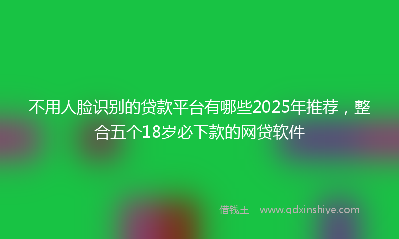 不用人脸识别的贷款平台有哪些2025年推荐，整合五个18岁必下款的网贷软件