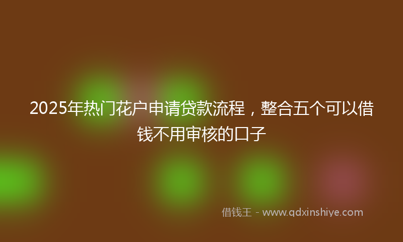 2025年热门花户申请贷款流程,整合五个可以借钱不用审核的口子