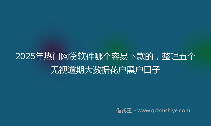 2025年热门网贷软件哪个容易下款的，整理五个无视逾期大数据花户黑户口子