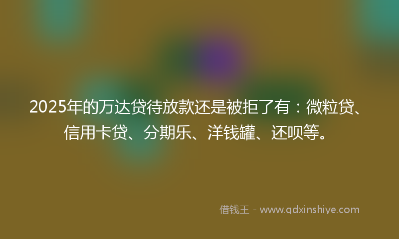 2025年的万达贷待放款还是被拒了有：微粒贷、信用卡贷、分期乐、洋钱罐、还呗等。