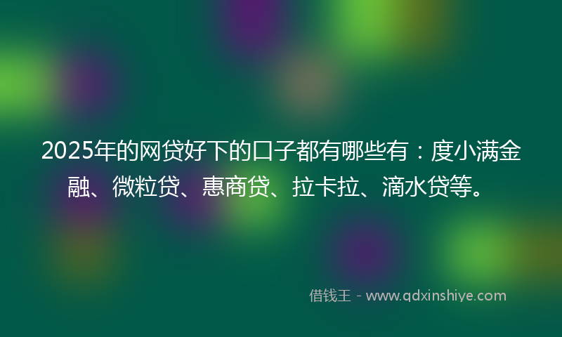 2025年的网贷好下的口子都有哪些有：度小满金融、微粒贷、惠商贷、拉卡拉、滴水贷等。