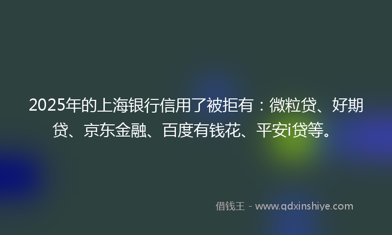 2025年的上海银行信用了被拒有：微粒贷、好期贷、京东金融、百度有钱花、平安i贷等。