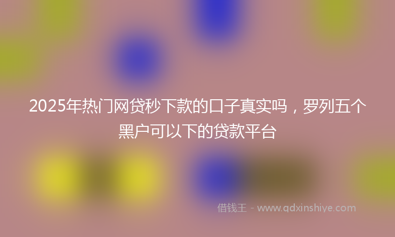 2025年热门网贷秒下款的口子真实吗，罗列五个黑户可以下的贷款平台