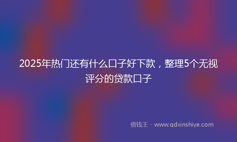 2025年热门还有什么口子好下款，整理5个无视评分的贷款口子