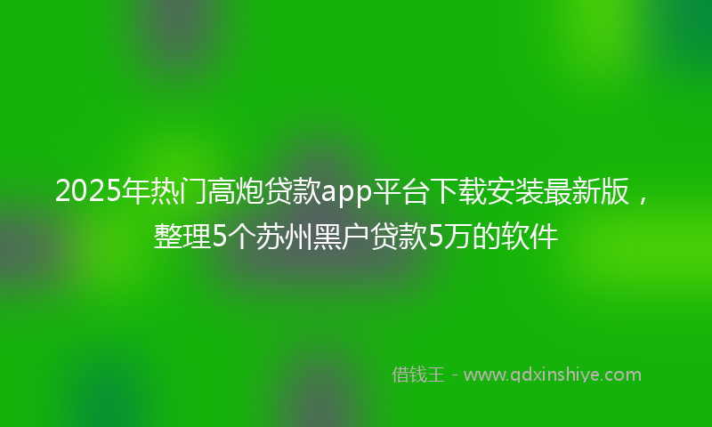 2025年热门高炮贷款app平台下载安装最新版，整理5个苏州黑户贷款5万的软件