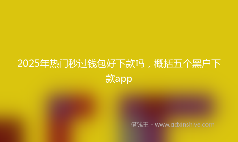 2025年热门秒过钱包好下款吗，概括五个黑户下款app