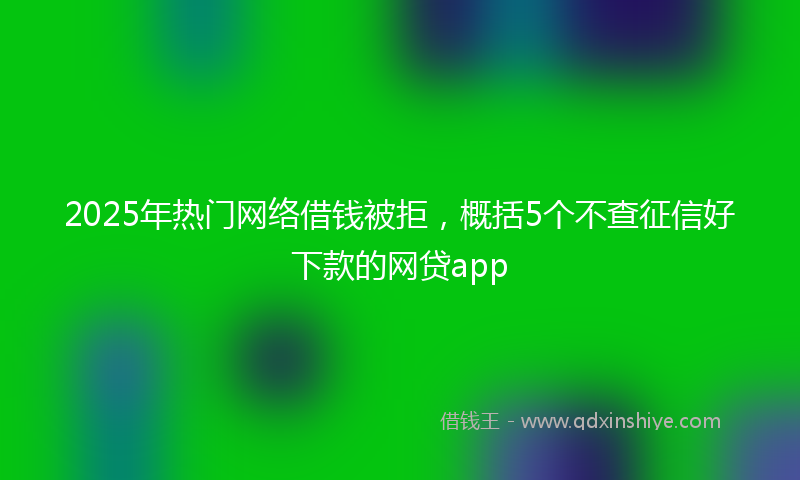 2025年热门网络借钱被拒，概括5个不查征信好下款的网贷app