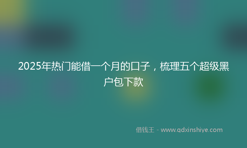 2025年热门能借一个月的口子,梳理五个超级黑户包下款