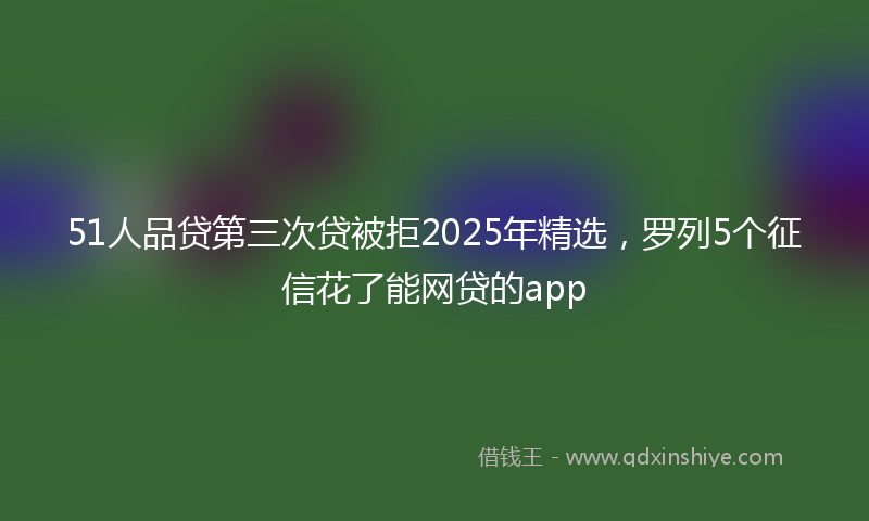 51人品贷第三次贷被拒2025年精选，罗列5个征信花了能网贷的app