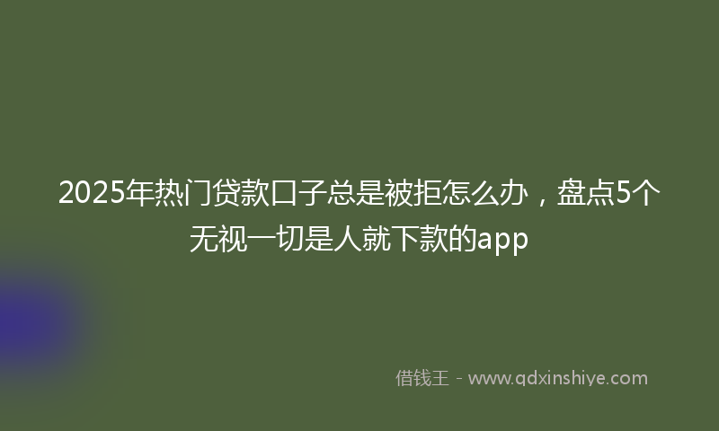 2025年热门贷款口子总是被拒怎么办，盘点5个无视一切是人就下款的app