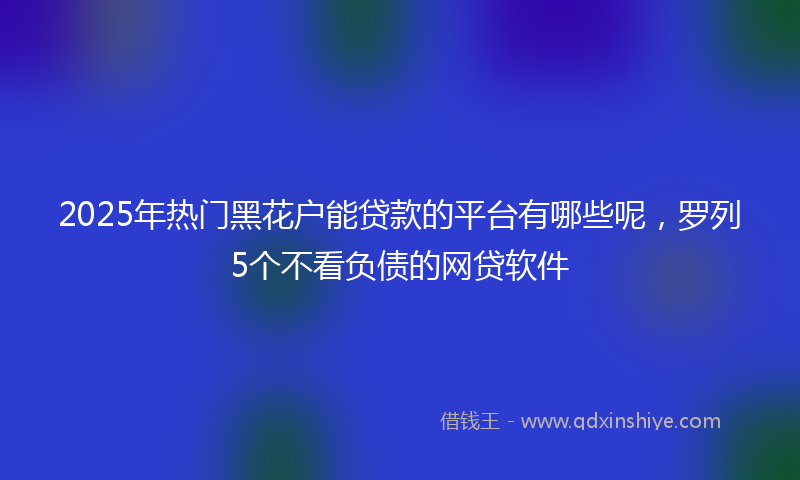 2025年热门黑花户能贷款的平台有哪些呢，罗列5个不看负债的网贷软件
