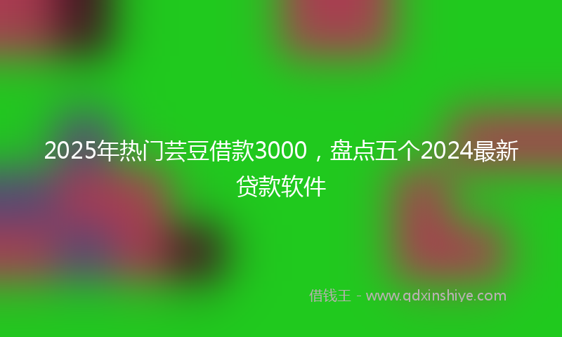 2025年热门芸豆借款3000，盘点五个2024最新贷款软件