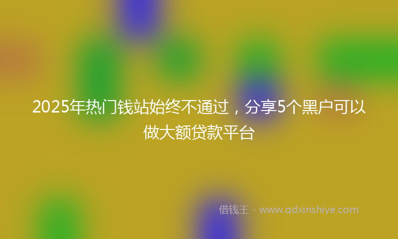 2025年热门钱站始终不通过，分享5个黑户可以做大额贷款平台