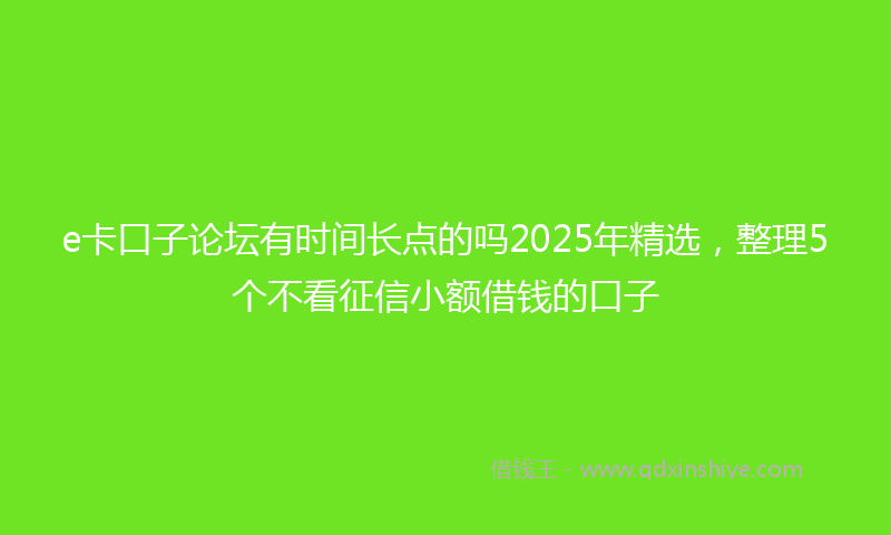 e卡口子论坛有时间长点的吗2025年精选，整理5个不看征信小额借钱的口子
