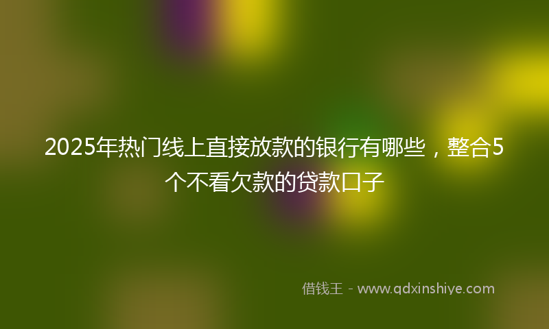 2025年热门线上直接放款的银行有哪些，整合5个不看欠款的贷款口子