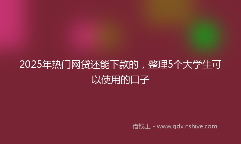 2025年热门网贷还能下款的，整理5个大学生可以使用的口子