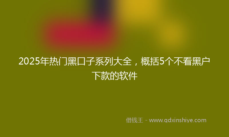 2025年热门黑口子系列大全，概括5个不看黑户下款的软件