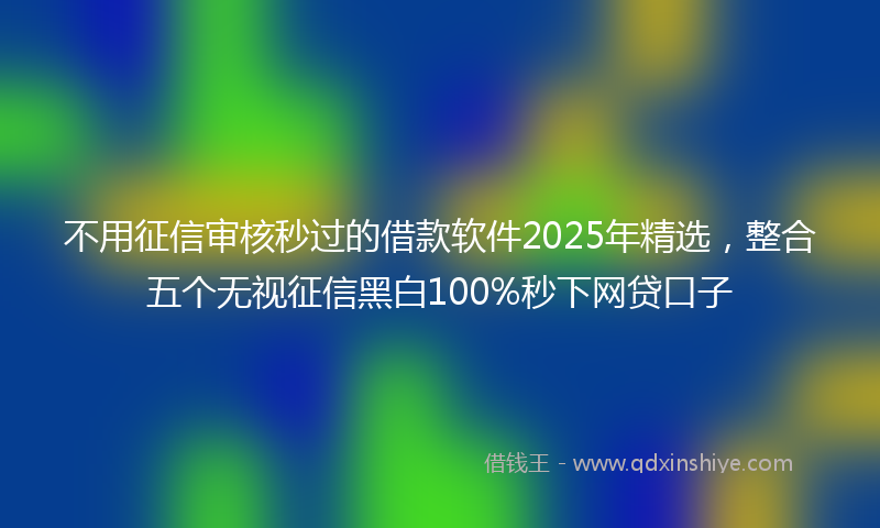 不用征信审核秒过的借款软件2025年精选，整合五个无视征信黑白100%秒下网贷口子