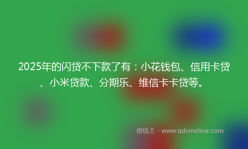 2025年的闪贷不下款了有:小花钱包、信用卡贷、小米贷款、分期乐、维信卡卡贷等。