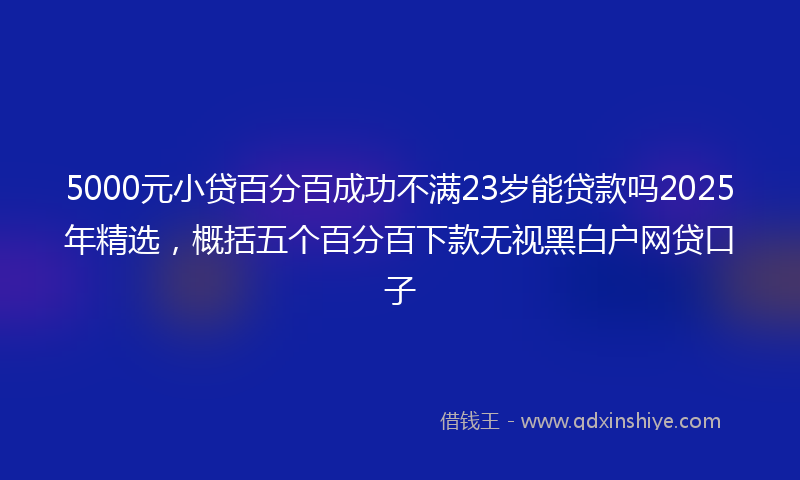 5000元小贷百分百成功不满23岁能贷款吗2025年精选，概括五个百分百下款无视黑白户网贷口子