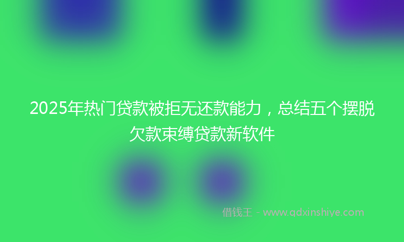 2025年热门贷款被拒无还款能力，总结五个摆脱欠款束缚贷款新软件