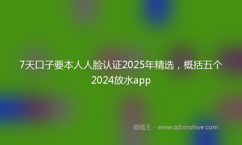 7天口子要本人人脸认证2025年精选，概括五个2024放水app
